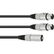 Omnitronic Omnitronic 30225207 XLR adapterski kabel [1x XLR vtič 3-polni - 2x XLR vtičnica 3-polna] 0.50 m črna, (20428068)