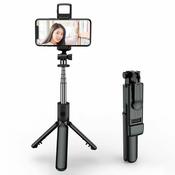 MG Tripod bluetooth selfie stick, črna