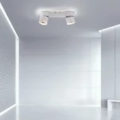 LED-stropna svetilka PURE NOLA, z dvema žarnicama, bela - Dnevna soba/jedilnica - Sodobni - Kovina