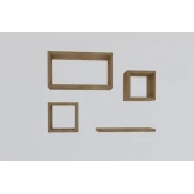 Hanah Home Babi Sapphire Oak Zidna polica, 4 komada, Braon