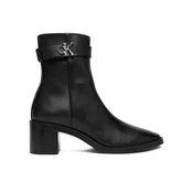 Calvin Klein Škornji Block Heel Boot W/ Metal Logo HW0HW02591 Črna