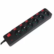 LOGILINK 6-way socket outlet with single and main ON/OFF switches