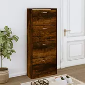 Vidaxl vidaXL Stojalo za čevlje dimljen hrast 63x24x147 cm
