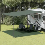 Vidaxl Preproga za šotor 400x400 cm temno zelena HDPE