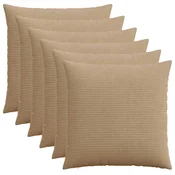 Vidaxl Prevleka za blazino 6 kos HEERLEN Rjava 70 x 70 cm korduroy