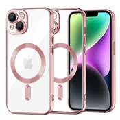 Ovitek Techsuit Luxury Crystal MagSafe za iPhone 14 - roza