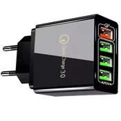 shumee Polnilnik 4xUSB Quick Charge 3.0 QC 3.1A 18W - ČRN