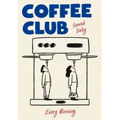 Plakat 30x40 cm Coffee Club retro ilustracija kave za kuhinjo