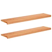vidaXL Okenske police 2 kos Lakirana 110 x 25 x 2 cm Trda bukovina