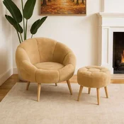 ATELIER DEL SOFA Fotelja i tabure Lida Brown
