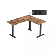 Songmics Višinasto nastavljiva kotna pisalna miza 140x160 cm rjava