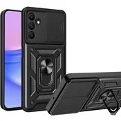 GS Oklepni ovitek za Samsung Galaxy M15 5G, CamShield Slide, črn