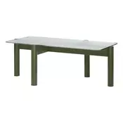 Zelena klubska mizica s stekleno mizno ploščo 55x105 cm Kob – noo.ma