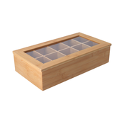 Kesper Škatla za čaj iz bambusa s pokrovom (10 predelkov)