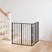 vidaXL Pasja vrata 2 pcs Črna 80 x 80 cm Cinkana jeklena