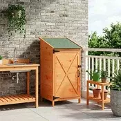 vidaXL Vrtno skladišče Rjava 59,5 x 56 x 113,5 cm Inženirski les