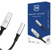 3MK Adapter USB-C - Jack 3,5 mm black