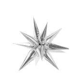 PartyDeco Folija balon 3D Silver Star 70 cm
