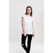 Womens T-shirt with extended shoulder white