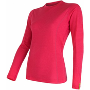 Sensor ženska majica z dolgimi rokavi Merino Wool Active, roza, M