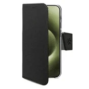 Celly Ovitek denarnica za iPhone 17, črn, ekološko usnje, reže za kartice