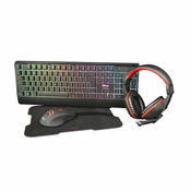 Trust gaming set ZIVA 4u1 24233, tipkovnica, miš, slušalice i podloga, crno