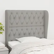 Vidaxl vidaXL Vzglavnik s krilci svetlo siv 103x23x118/128 cm blago