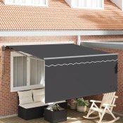 Skrovita tenda Antracit 300 x 250 cm Poliester i aluminij