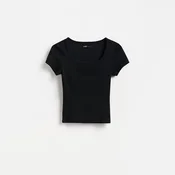 Reserved - Slim fit majica kratkih rukava s mešavinom modalnih vlakana