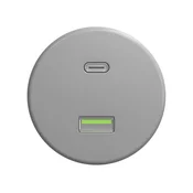 Reblig - Retro USB uticnica A+C bez okvira siva