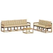 Set vanjskih sofa s jastukom 8 pcs Bijela i bež
