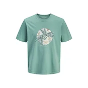 JACK & JONES Majica JJHonolulu smaragd/meta/jelka/bela