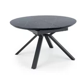 Stol Houston 1245 Crna, Crni mramor, 76cm, EstensioneNastavak, Medijapan, Kaljeno staklo, Metalne