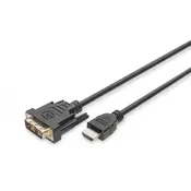 HDMI adapter cable, type A-DVI(18+1) M/M, 2.0m, Full HD, bl