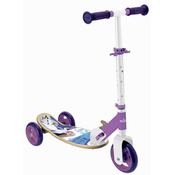 Drveni romobil na tri kotača Frozen Wheels Foldable Scooter Smoby sklopiv i podesiv po visini, tih i protuklizan