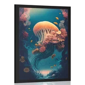Plakat nadrealistična meduza - 60x90 silver