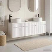 Vidaxl Komplet omaric za kopalnico 3 kos Bela 49 x 44,5 x 66 cm
