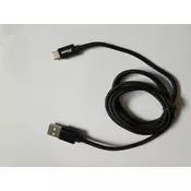 Xwave USB kabl TIP-C/USB 3.0 (tip A-muški) -USB 3.1 (TIP C-muški)/dužina 2m/3A/Aluminium /crni upleteni ( USB TIP-C 2m 3A Al /black mesh )