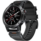 GS Silikonski pašček QuickFit za Garmin Fenix 22mm, črne barve