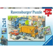 Ravensburger Sestavljanka Smetarsko vozilo in vlečno vozilo 2x24 kosov