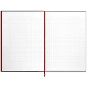 Oxford Oxford Black n, rdeč zvezek - vezan, DIN A4, kvadrat, (21654927)