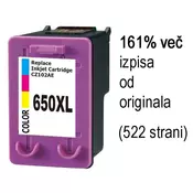 Fenix C-HP650XL C barvna nova kartuša dvojne kapacitete nadomešča HP št. 650 (CZ102AE, HP 650,) za tiskalnike HP DeskJet Ink Advantage 1015, 1515, 1516, 2515, 2516, 2545, 2546, 2645, 3515, 3545, 4515, 4645 - kapaciteta za 522 strani (161% več)