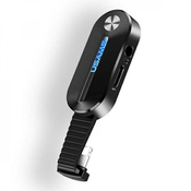 USAMS 2v1 adapter Lightning na 3,5 mm + Lightning z LED indikatorjem - črna KP36388