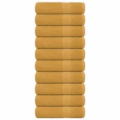 Vidaxl Brisače za roke FROGN 10 kosov zlate 50x100 cm 360 g/m2