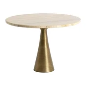 Okrogla klubska mizica s kamnito mizno ploščo v bronasti barvi/v svetli naravni barvi o 50 cm Bahia – Light & Living