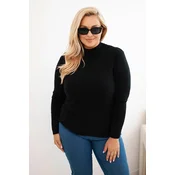 Kesi Włoski Womens Plus Size Viscose Sweater with Turtleneck black