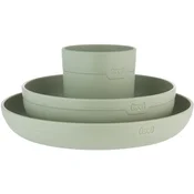 LOVI Tableware Set with Cup jedilni set Pistachio 3 kos