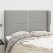 Vidaxl vidaXL Vzglavnik s krilci svetlo siv 147x23x118/128 cm blago