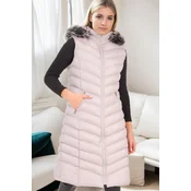 Z9684 DEWBERRY WOMENS VEST-LIGHT GREY
