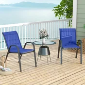 Costway Set 4 zložljivih vrtnih stolov 56x70x84 cm modri